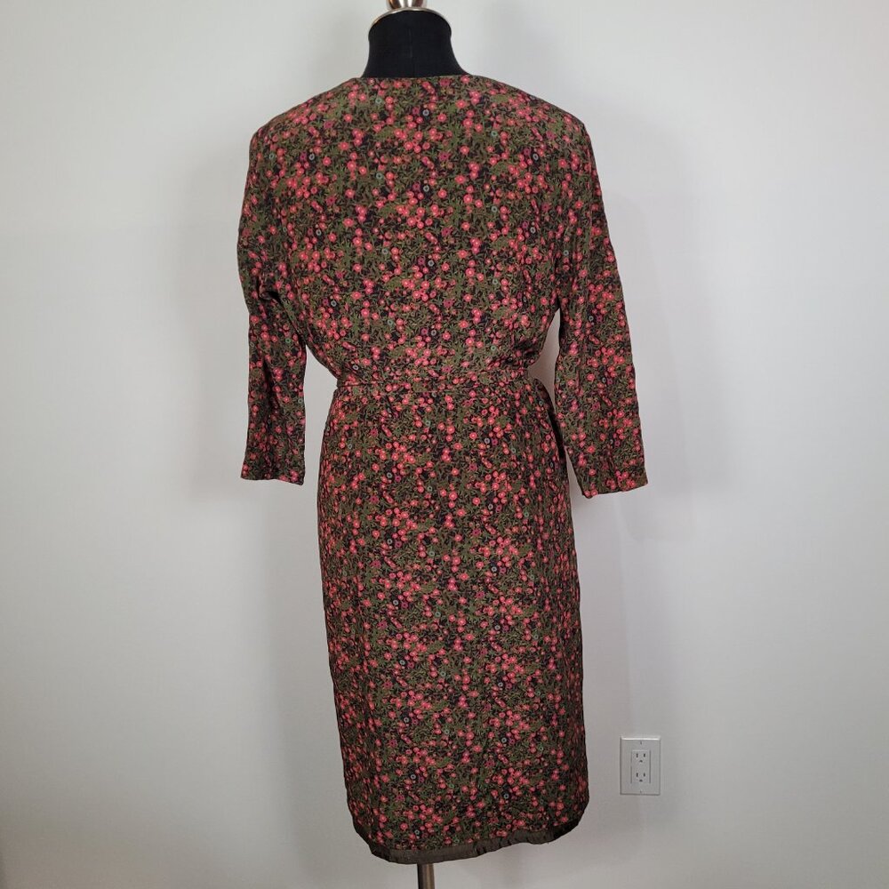 Liberty of London Floral Silk Wrap Dress - Picture 3 of 12